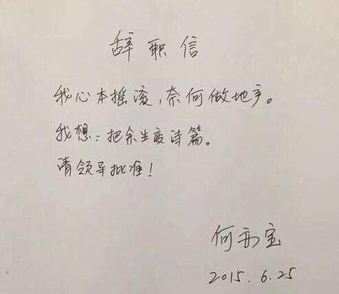 辭職信30字