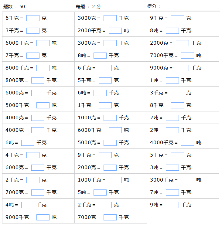 重量單位換算表大全