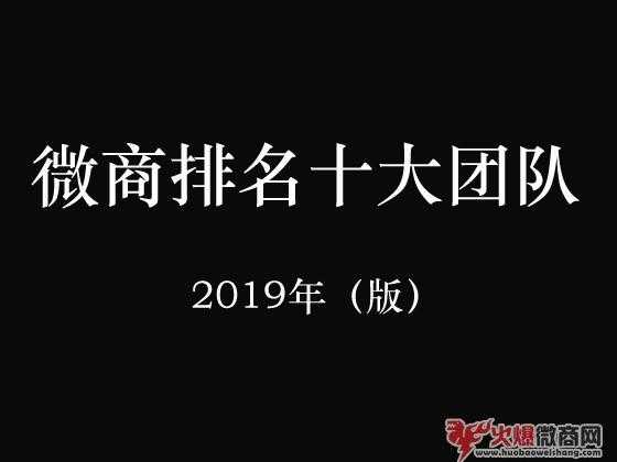 微商排名十大團隊統(tǒng)計-比較新2019年排行榜
